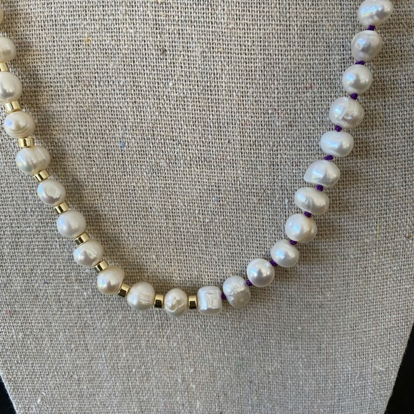 Freshwater Pearl & Gold Accent Necklace - Picture 5 of 15